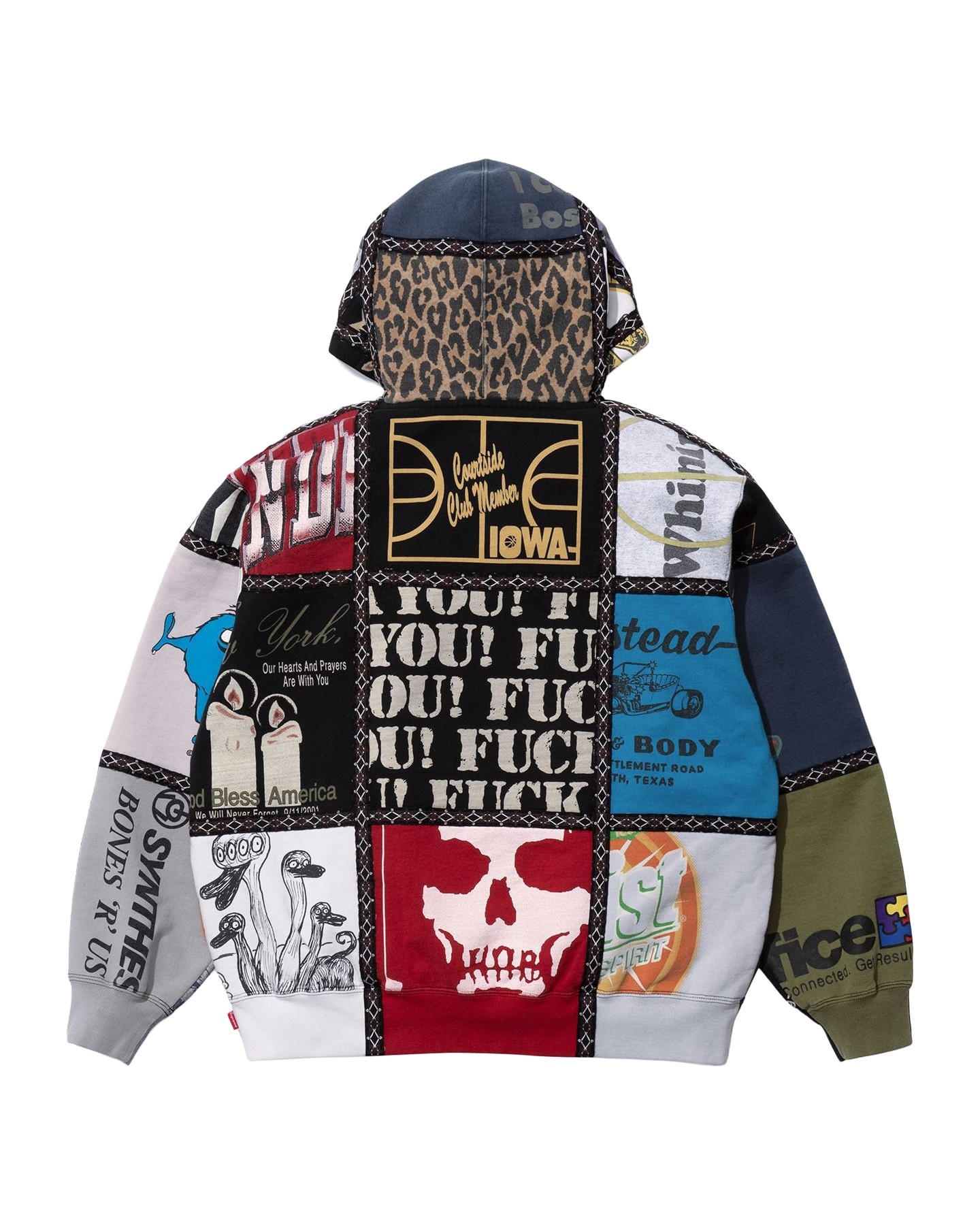 Supreme®/Number (N)ine® Patchwork Zip Up Hooded Sweatshirt view 2